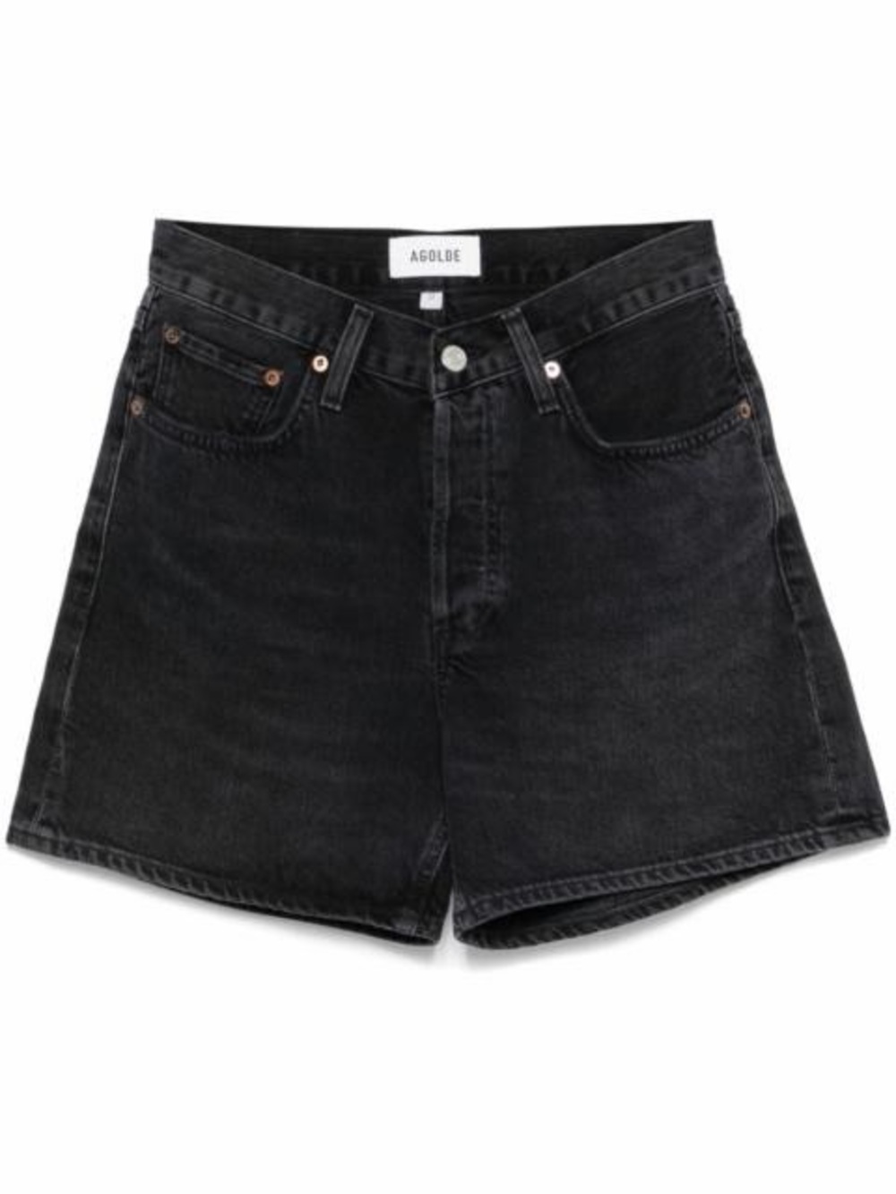 AGOLDE Parker High-Rise Black Denim Shorts